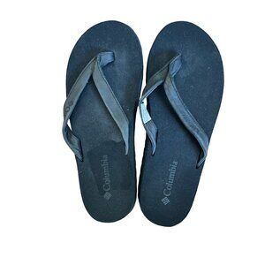 Columbia Women Leather Top Flip Flops Black Size 6